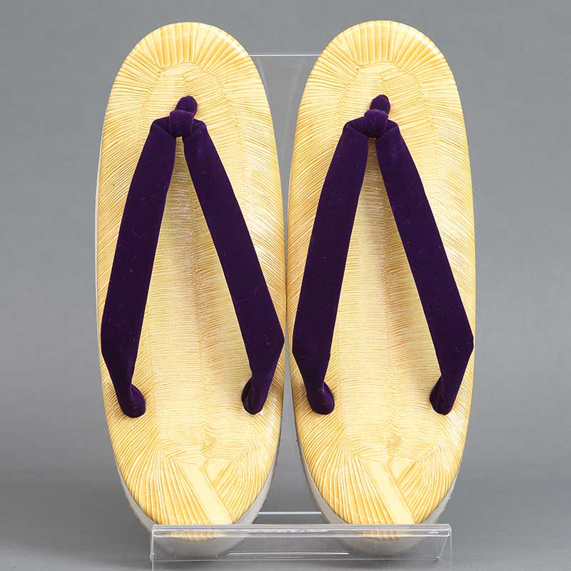 女性用草履【カラーサンド｜黄畳・紫鼻緒】祭用品専門店浅草絆纒屋  