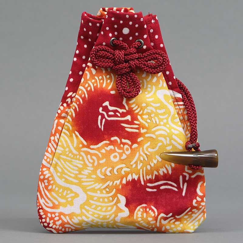 腰下巾着【霰に丸龍｜赤】祭用品専門店浅草絆纒屋ネットショップ