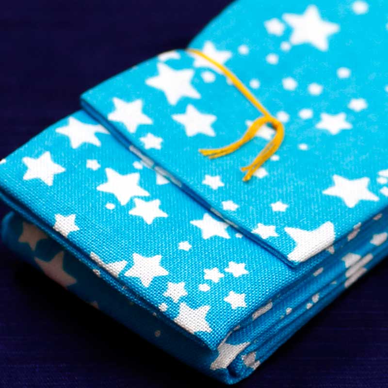 祭帯・子ども用平ぐけ帯【星の柄｜浅葱色】祭用品専門店浅草絆纒屋
