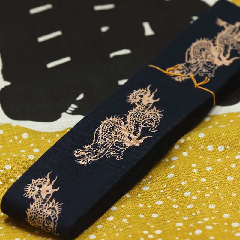 祭帯・子ども用平ぐけ帯【龍｜紺】祭用品専門店浅草絆纒屋ネットショップ