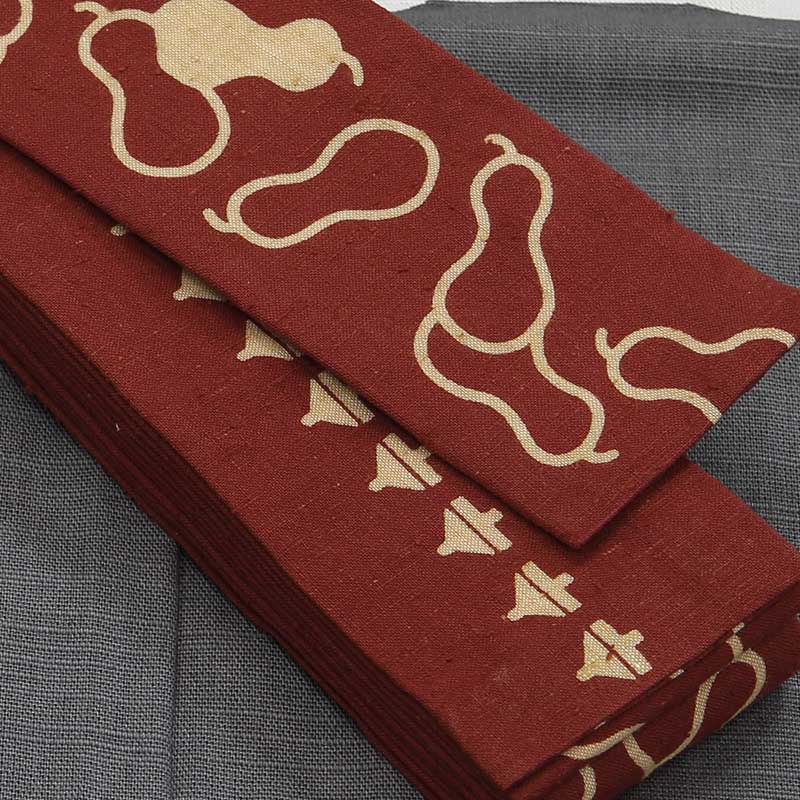 祭帯｜半纏帯】染平ぐけ帯「瓢箪｜エンジ」祭用品専門店浅草絆纒屋
