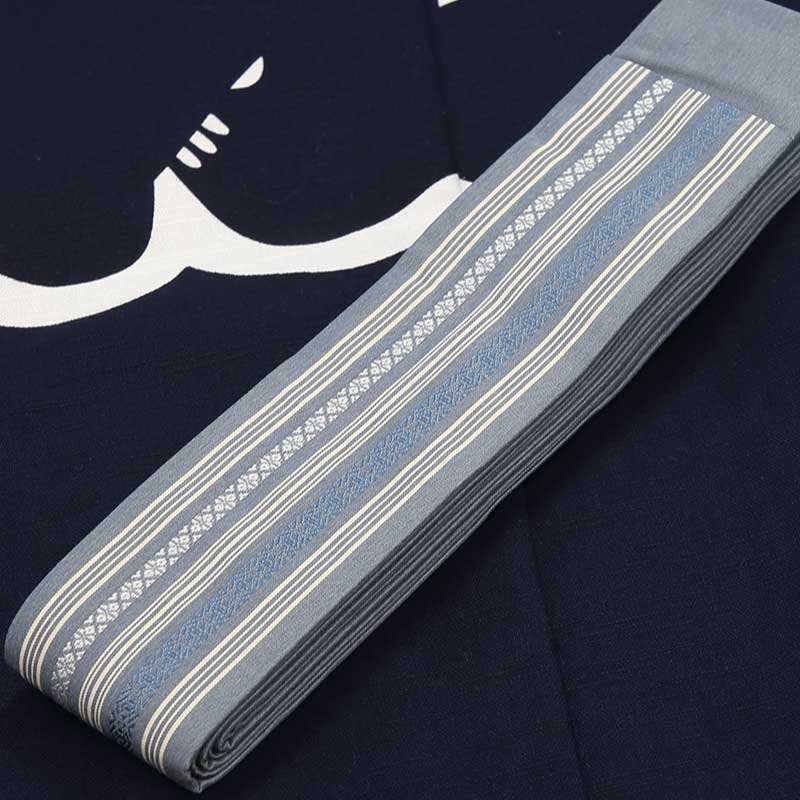 祭帯｜半纏帯】正絹平ぐけ帯・献上柄「濃鼠」祭用品専門店浅草絆纒屋