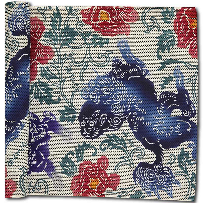 超限定8月2日20時迄‼️超絶傑作「青い唐獅子」粉本絵手本紙本肉筆署名新井寒竹筆⑪ 締込み・巻帯【唐獅子大｜薄ベージュ刺子】祭用品専門店浅草絆纒