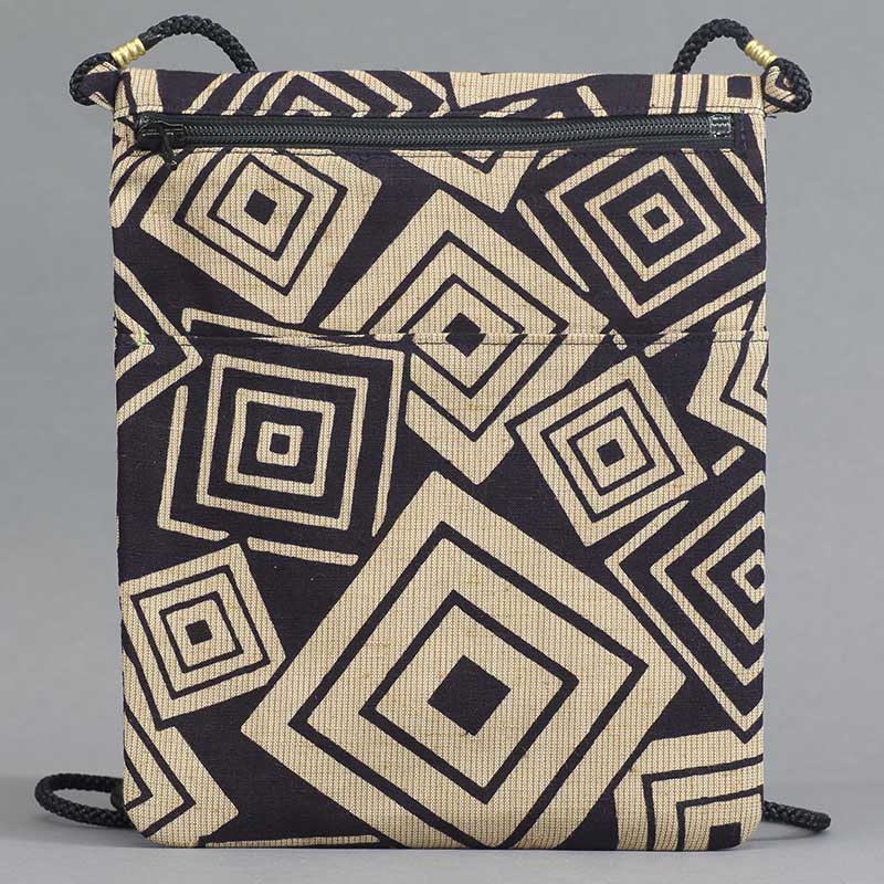 祭ポシェット【三升｜濃茶紬】祭用品専門店浅草絆纒屋ネットショップ