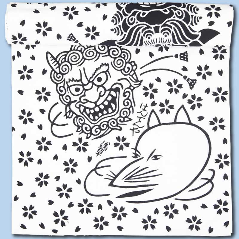pomiさん専用品 黒×白 手染め 89 締込み・巻帯【龍に雲・白黒｜特岡】祭用品専門店浅草絆纒屋ネットショップ