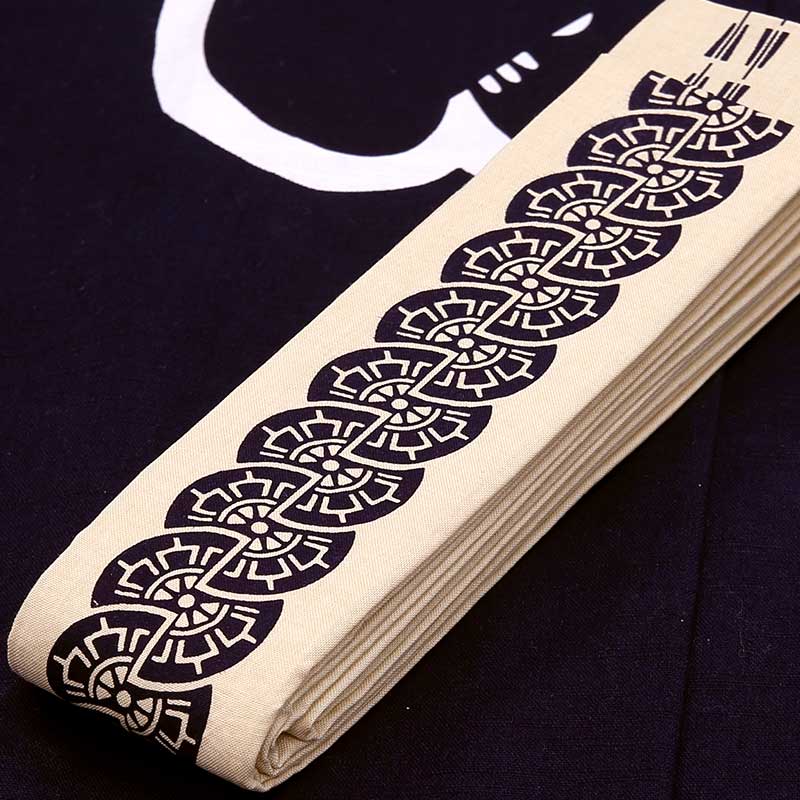 祭帯・半纏帯【染平ぐけ帯No.78｜源氏車（げんじぐるま）紺】祭用品