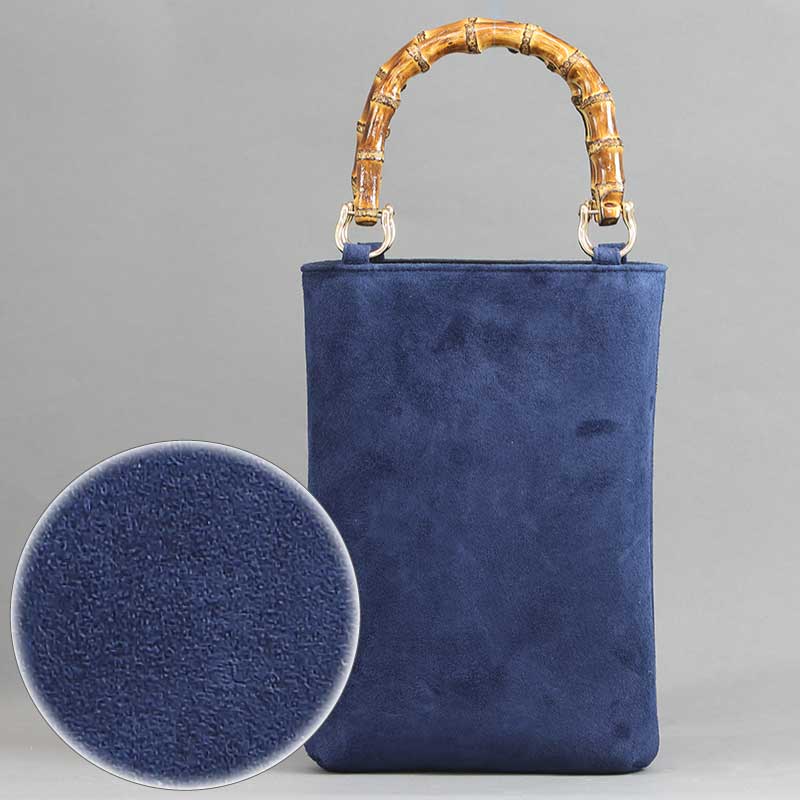 バンブー手提げ バンブー手提げ【縦中｜ピッグスエード紺】祭用品専門店浅草絆纒屋