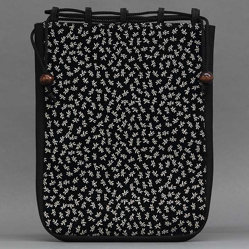 マチ付合切袋【スエード印伝｜とんぼ・黒白】祭用品専門店浅草絆纒屋