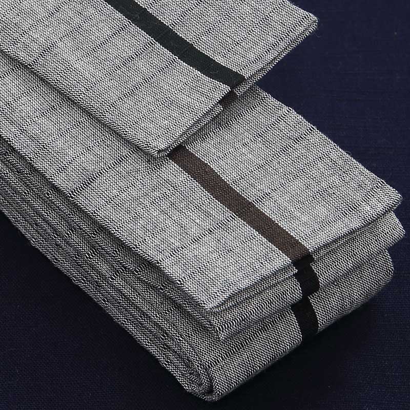 祭帯・半纏帯【染平ぐけ帯No.02｜一本独鈷・グレー紬】祭用品専門店