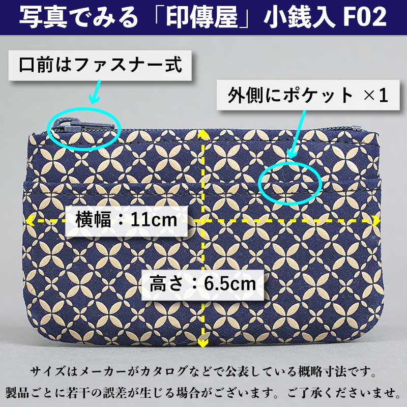 印傳屋F小銭入02【七宝繋ぎ｜紺地×白漆】祭用品専門店浅草絆纒屋ネット