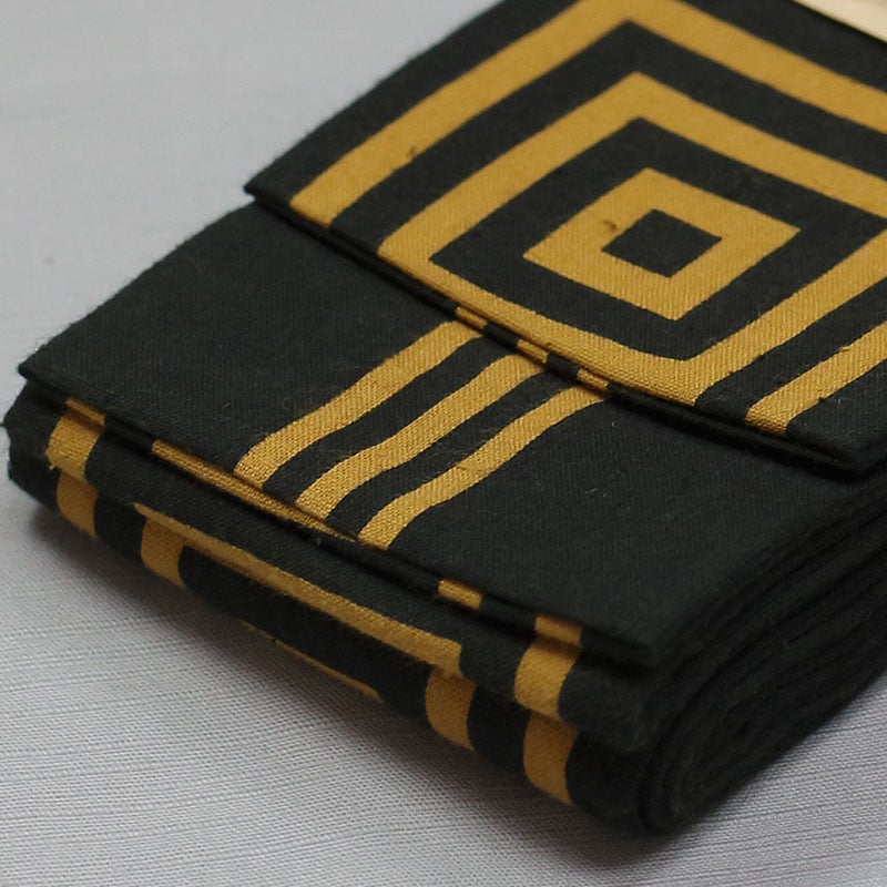 男帯｜祭帯】染角帯「三升｜黒金茶」祭用品専門店浅草絆纒屋ネットショップ