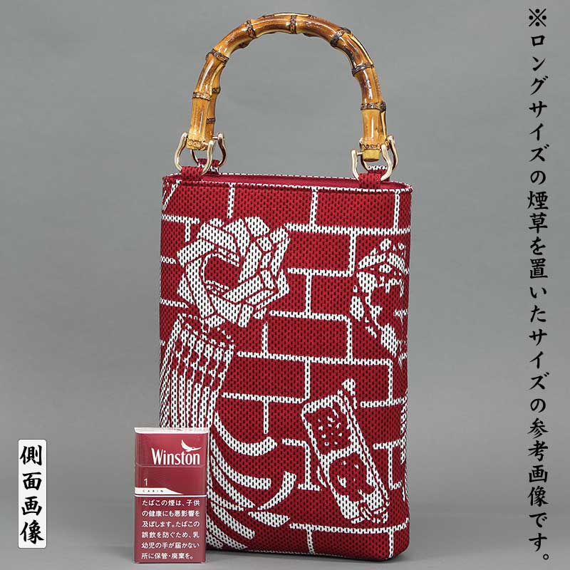 バンブー 手提げ 翁格子 グレー バンブー手提L【無形文化財長板染｜翁格子】祭用品専門店浅草絆
