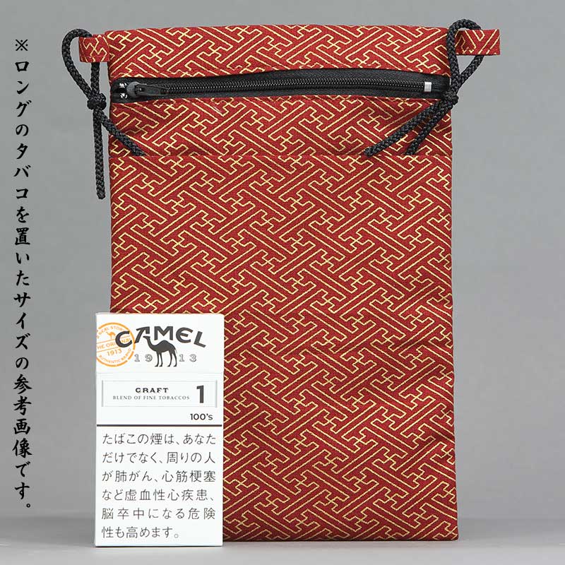 縦型｜祭ポシェット】紗綾形（さやがた）金ラメ赤□祭用品専門店浅草絆