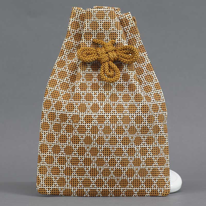 印傳腰下巾着【籠目｜金茶】祭用品専門店浅草絆纒屋ネットショップ