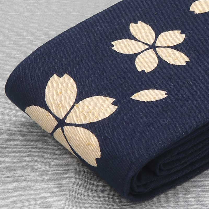 男帯｜祭帯】染め角帯No.80「桜大小」紺□祭用品専門店浅草絆纒屋