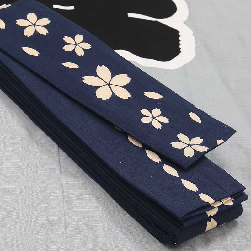 男帯｜祭帯】染め角帯No.80「桜大小」紺□祭用品専門店浅草絆纒屋