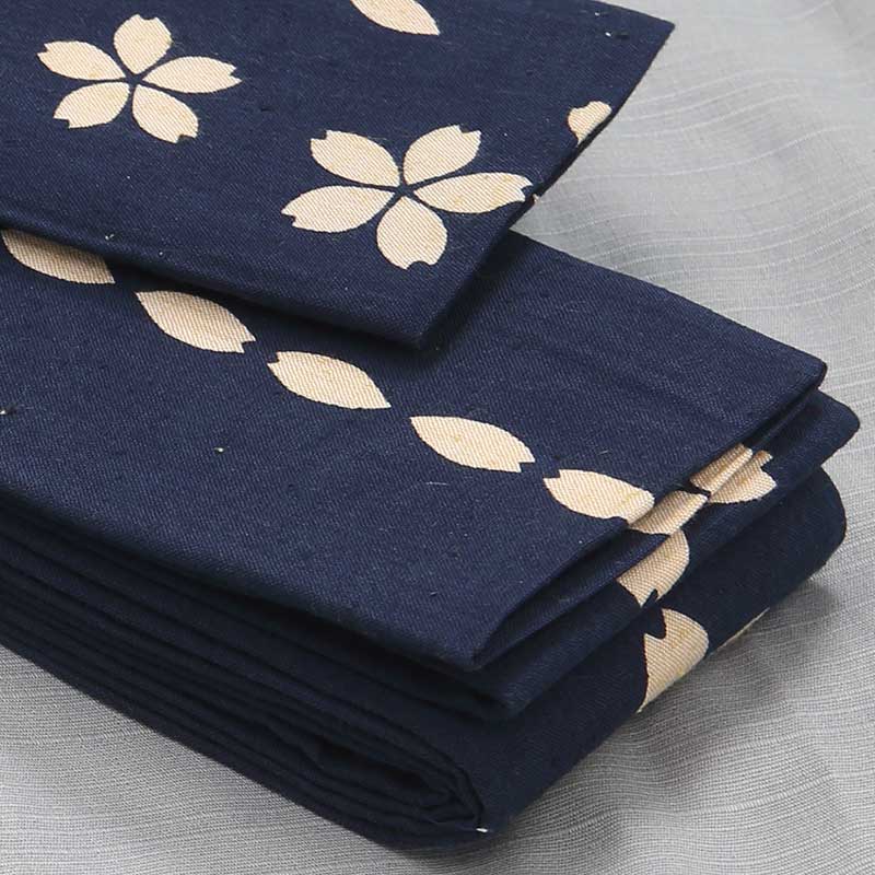 男帯｜祭帯】染め角帯No.80「桜大小」紺□祭用品専門店浅草絆纒屋