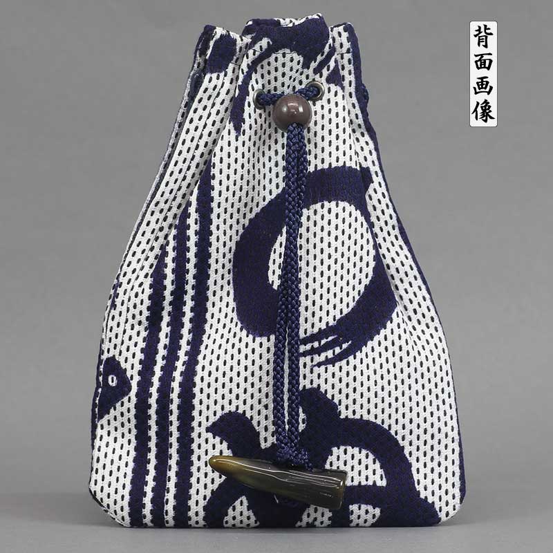 腰下巾着【かまわぬ（昼夜）｜刺子・紺】祭用品専門店浅草絆纒屋ネット