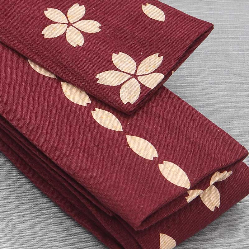 祭帯・半纏帯【染平ぐけ帯No.75｜桜大小・エンジ】祭用品専門店浅草絆