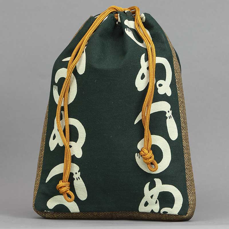 マチ付合切袋【かまわぬ｜緑】祭用品専門店浅草絆纒屋ネットショップ