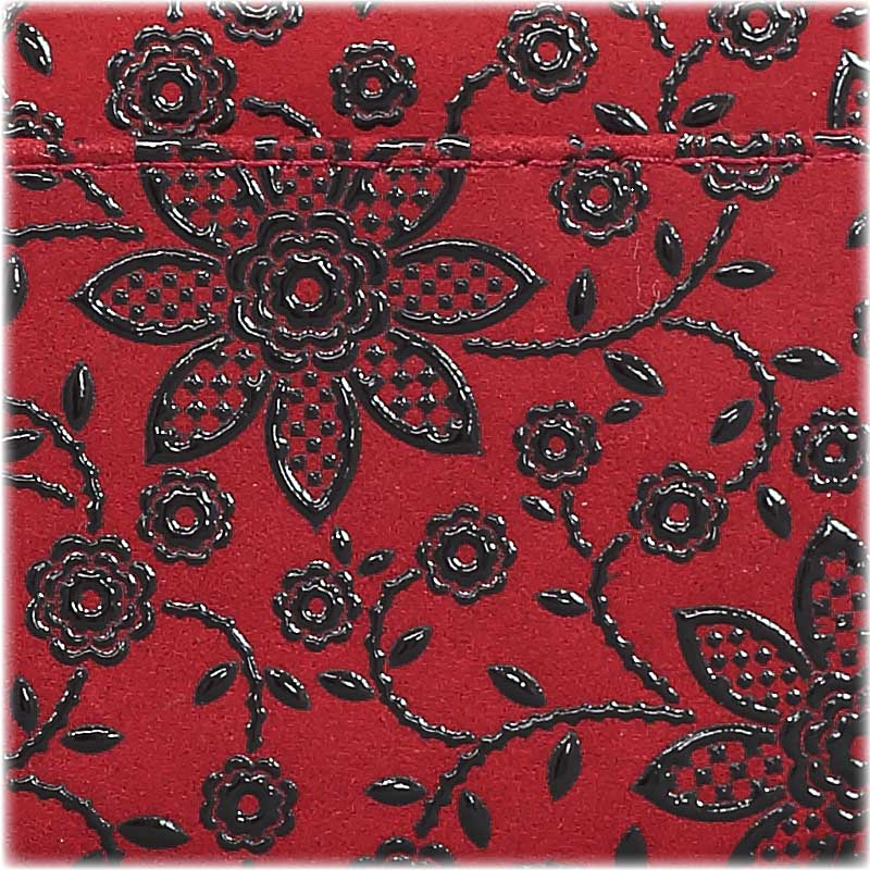 印傳屋F小銭入02【クレマチス｜赤地×黒漆】祭用品専門店浅草絆纒屋