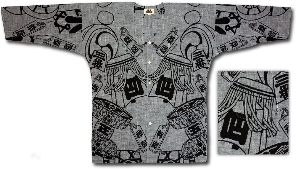 男性用　新潟産榀布巾着(一部型染め) 播州織 柿渋染め 信玄袋 巾着 蜻蛉柄 (勝虫) 日本製 祭り用品 男