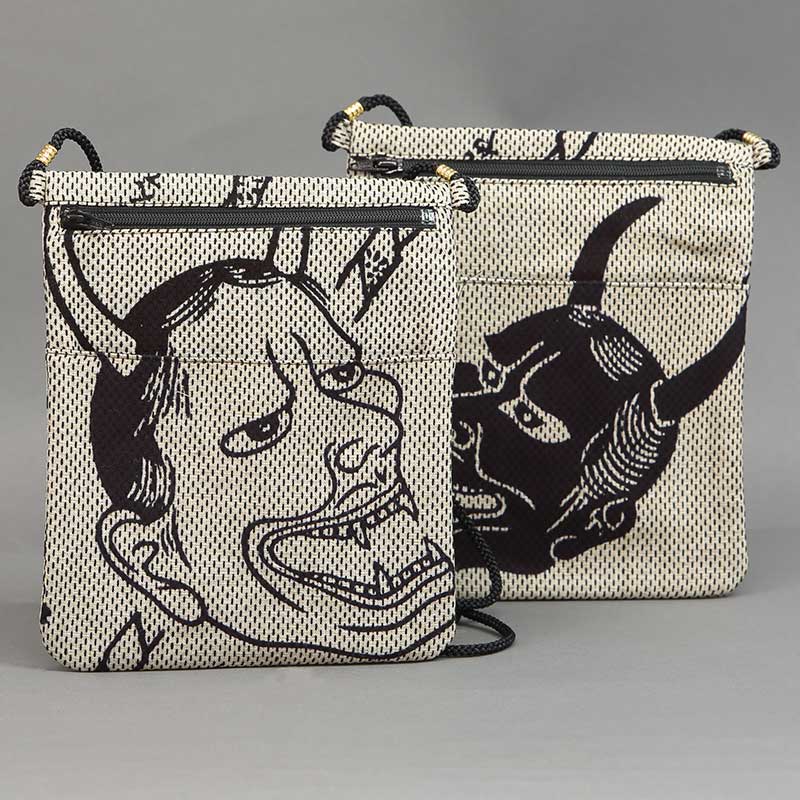 祭ポシェット【般若に桜｜カラミ刺子】祭用品専門店浅草絆纒屋ネット