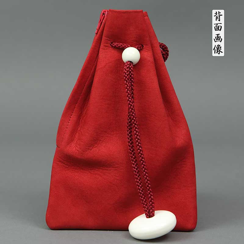 巾着　牛革 腰下巾着【牛革｜茶】祭用品専門店浅草絆纒屋ネットショップ