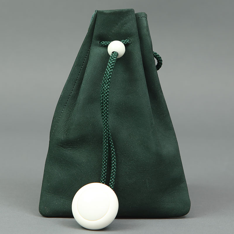 腰下巾着【牛革ヌバック無地｜緑】祭用品専門店浅草絆纒屋ネット