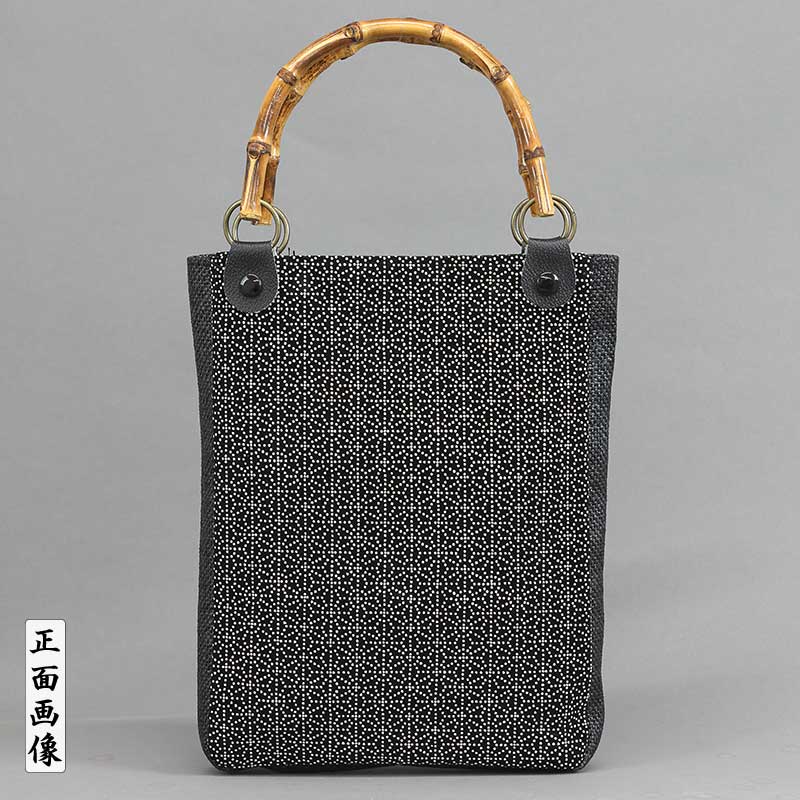 印伝調　蜻蛉　バンブー手提げ マチ付バンブー手提【スエード印伝｜家紋】祭用品専門店浅草絆纒