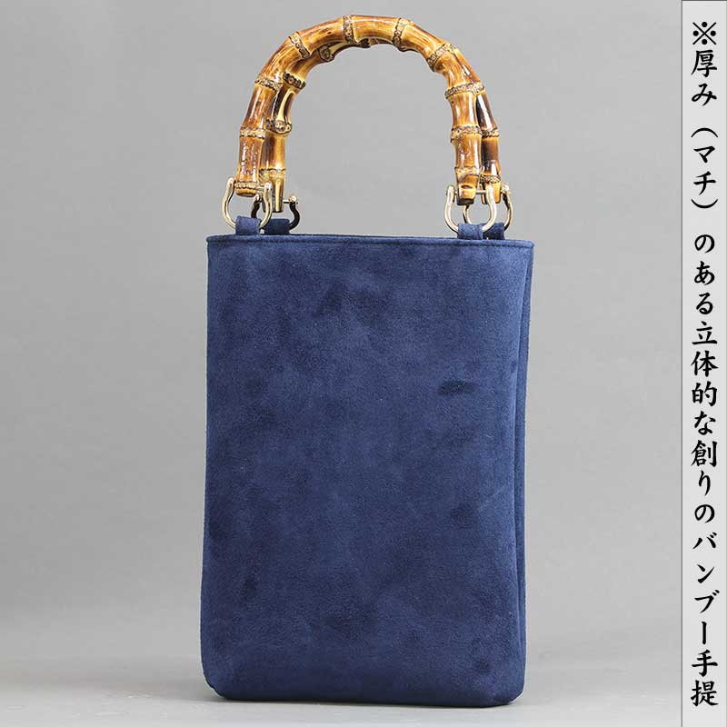 ina ◆ 牛革 シュリンク バンブー手提げ（小）グレージュ ina ◇ 牛革 シュリンク バンブー手提げ（小）グレージュ 牛革