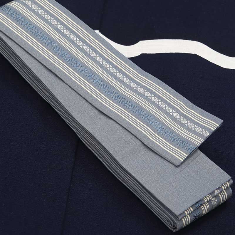 祭帯｜半纏帯】正絹平ぐけ帯・献上柄「濃鼠」祭用品専門店浅草絆纒屋