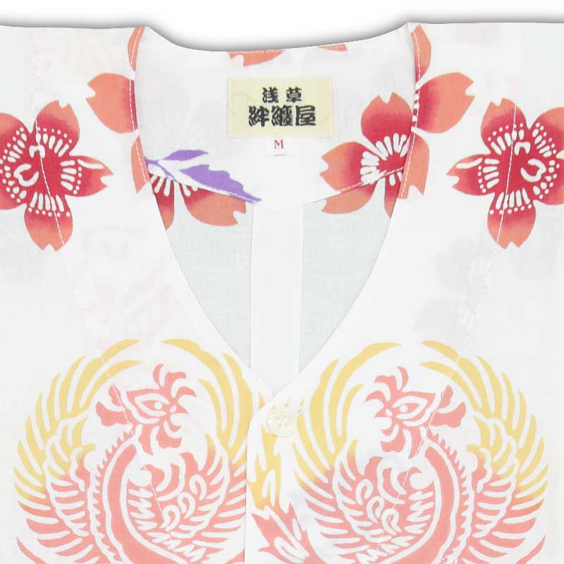 本染め鯉口シャツ【兎に鳳凰｜特岡・白差分】祭用品専門店浅草絆纒屋