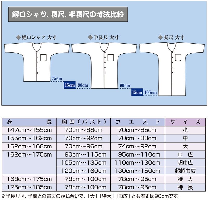 江戸一鯉口シャツ【半長尺｜晒肩当付・白】祭用品専門店浅草絆纒屋