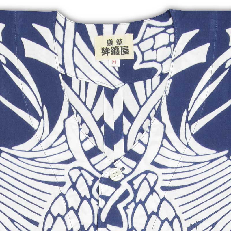 本染め鯉口シャツ【龍に火消纏｜特岡・鉄色】祭用品専門店浅草絆