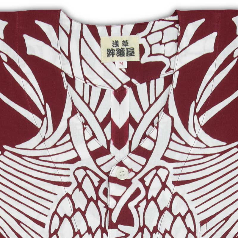 本染め鯉口シャツ【龍に火消纏｜特岡・黒エンジ】祭用品専門店浅草絆纒