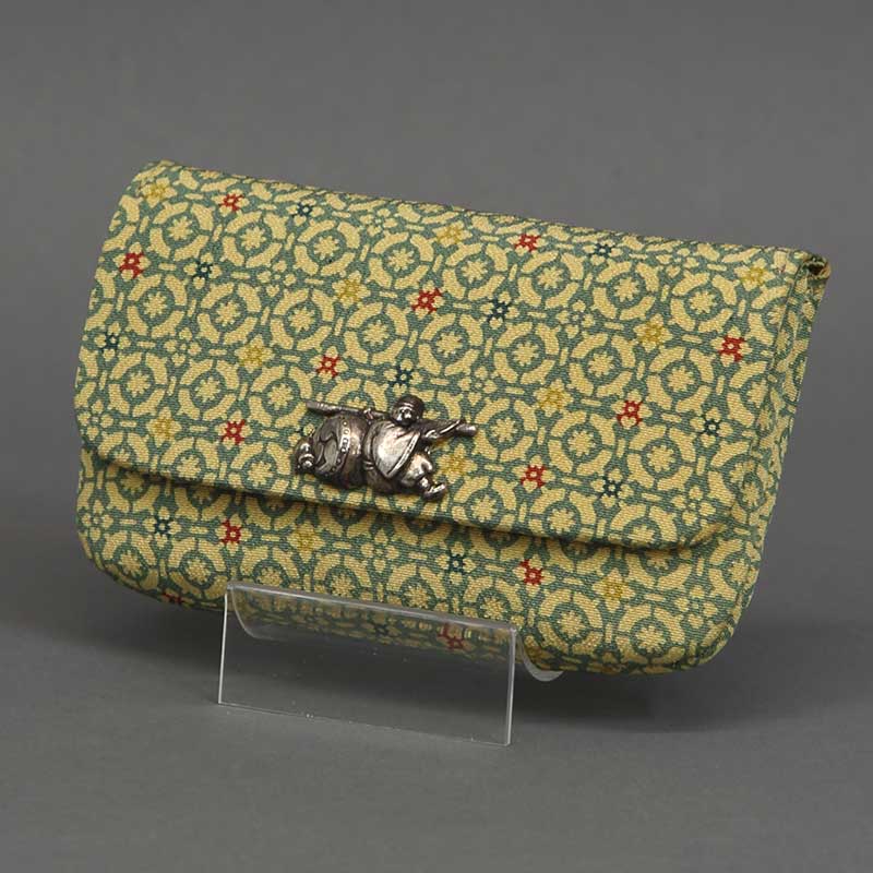 職人の一点物】叺（カマス）刻み煙草入れ【古物正絹裂No.02】祭用品