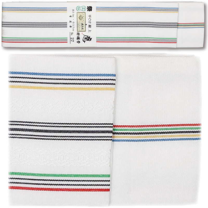 祭帯｜半纏帯】正絹平ぐけ帯・献上柄「五色」祭用品専門店浅草絆纒屋