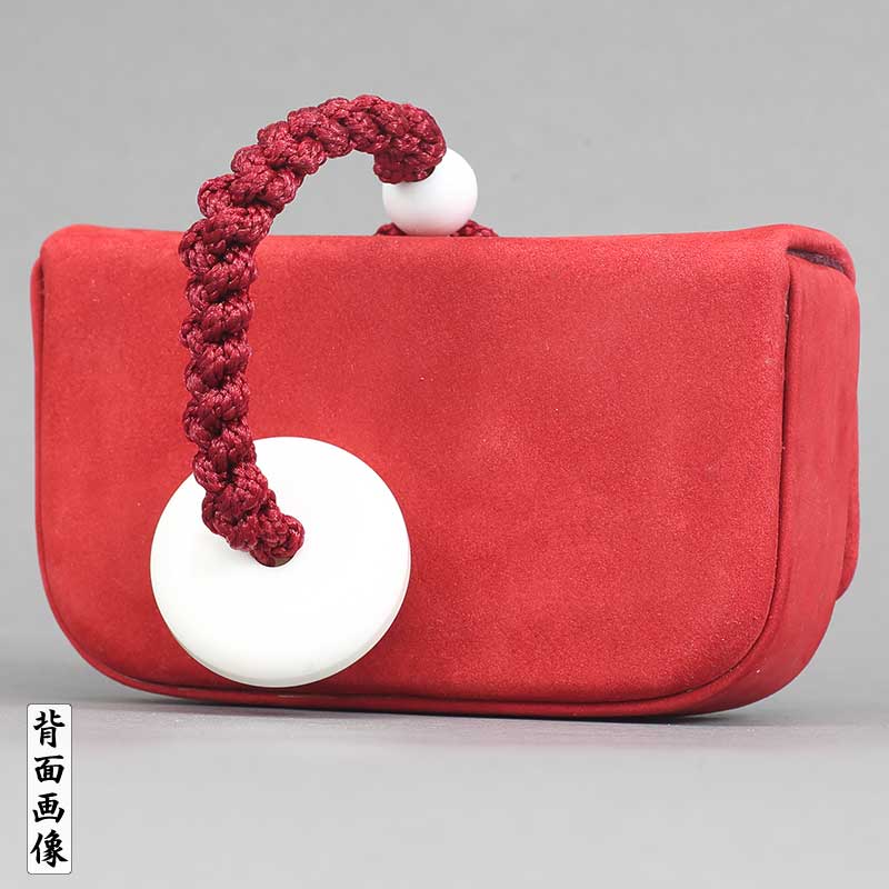 一本吊・腰下タバコケース【ヌバック｜赤】祭用品専門店浅草絆纒屋