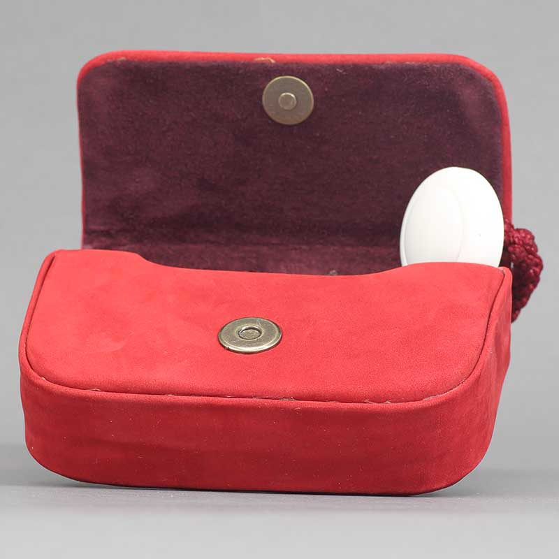 一本吊・腰下タバコケース【ヌバック｜赤】祭用品専門店浅草絆纒屋