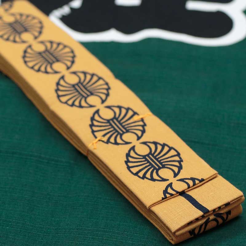 祭帯・子ども用平ぐけ帯【熨斗の柄｜金茶】祭用品専門店浅草絆纒屋
