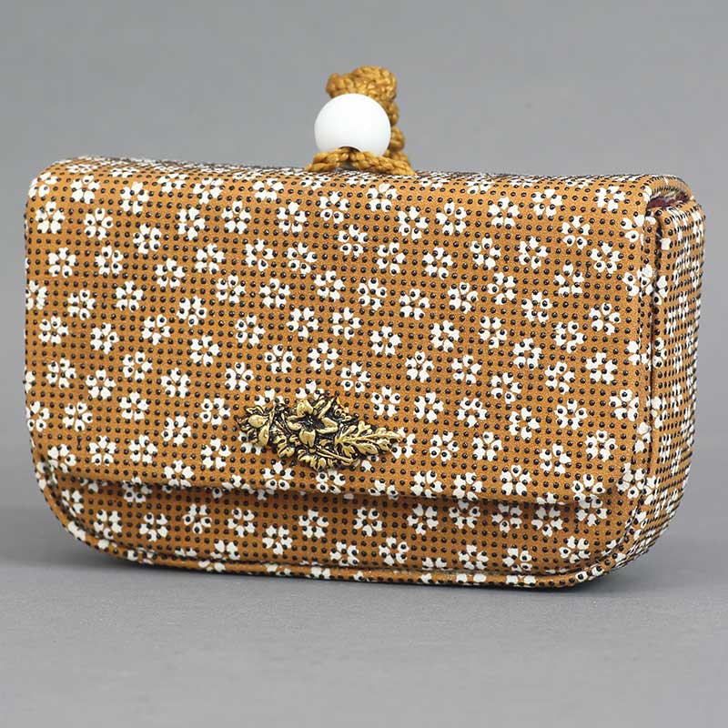 一本吊（腰下タバコケース）印傳【小桜｜金茶】祭用品専門店浅草絆纒屋