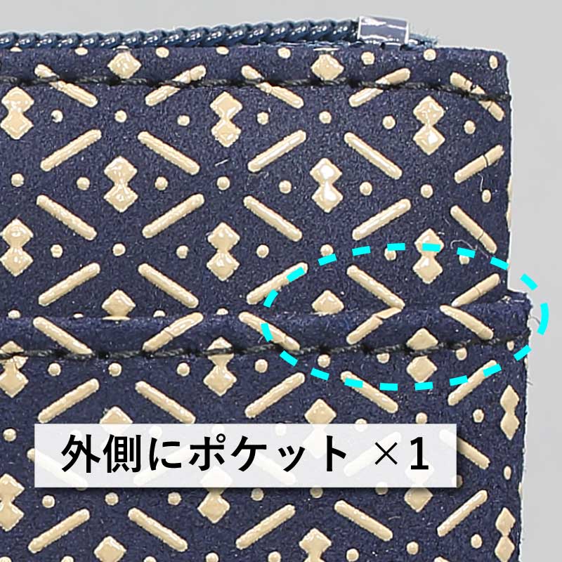 印傅屋 庵 いほり 日本製 瓢箪柄 ひょうたん柄 紺色×白漆 札 カード入れ 印傳屋F小銭入02【ひょうたん｜紺地×白漆】祭用品専門店浅草絆纒