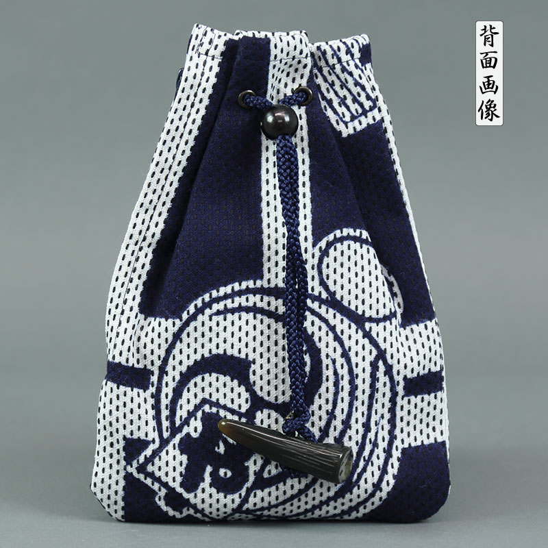 腰下巾着【二の字に纏｜刺子・紺】祭用品専門店浅草絆纒屋ネットショップ