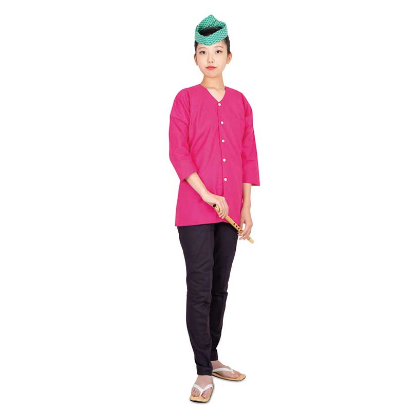 江戸一大人用鯉口シャツ【無地染｜牡丹ピンク】祭用品専門店浅草絆纒屋