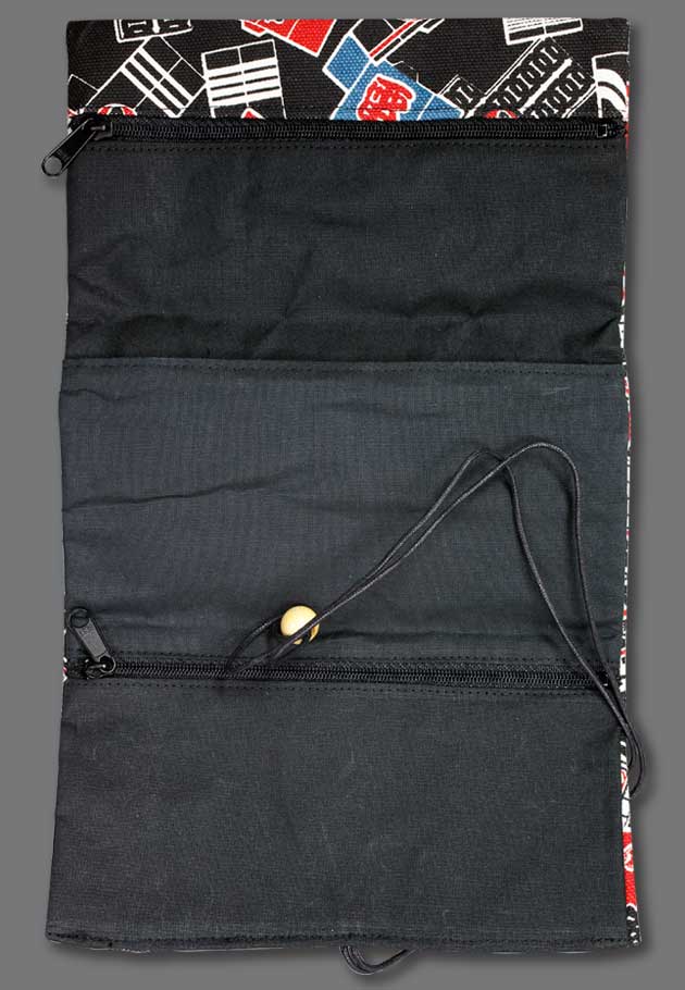 道中財布【半纏柄｜黒】祭用品専門店浅草絆纒屋ネットショップ