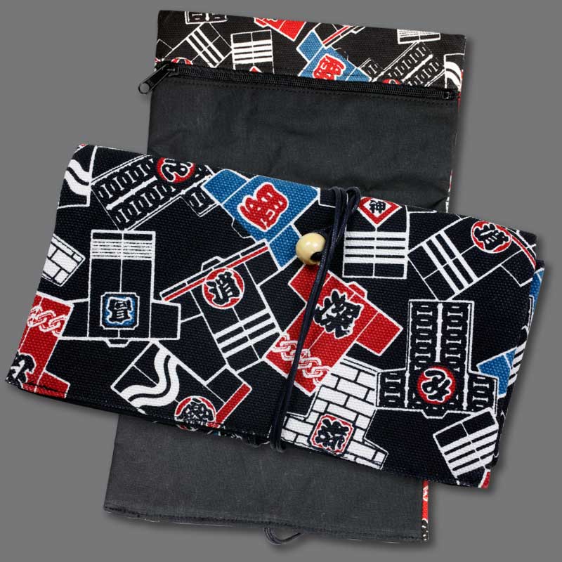 道中財布【半纏柄｜黒】祭用品専門店浅草絆纒屋ネットショップ