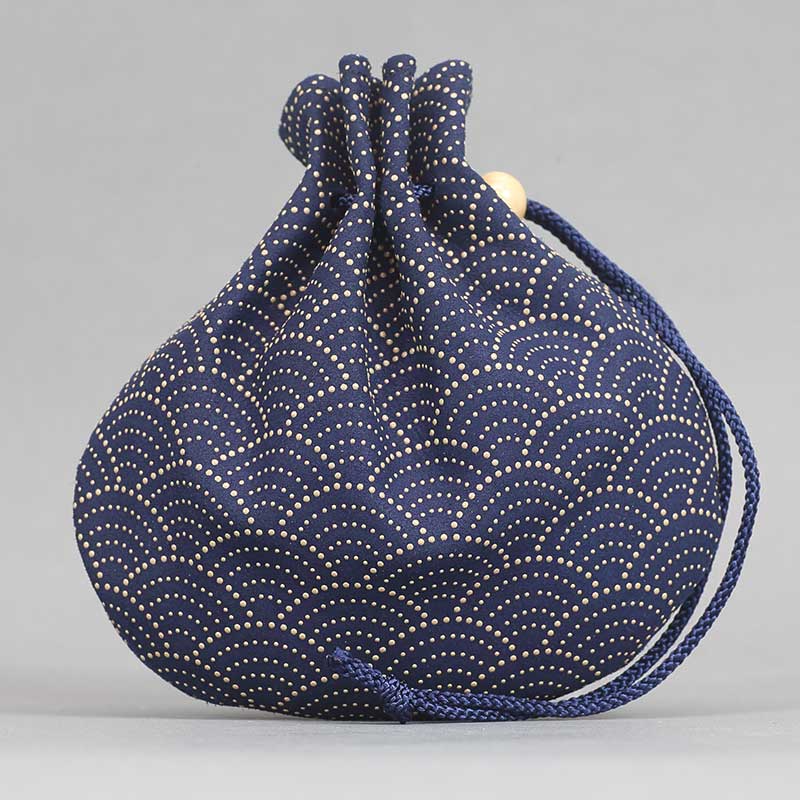 印傳 巾着 和装小物 青海波 素敵 未使用品 AC-95 印傳 巾着 和装小物