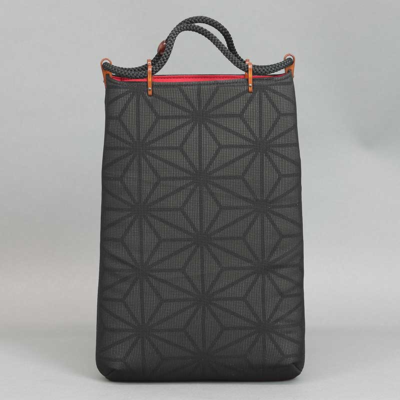 紐手提【紗掛｜麻の葉・黒】祭用品専門店浅草絆纒屋オンラインストア