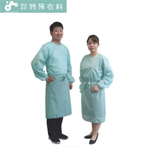 特殊衣料　洗える防護ガウン M-Lサイズ（適用身長150～170cm）【衛生 感染対策 入浴 食事介助 はっ水 撥水 介助　新型コロナウィルス　感染予防　コロナ】